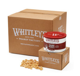 Case of 12 Tins - Bulk Virginia Peanuts Box - Whitley's Peanut Factory